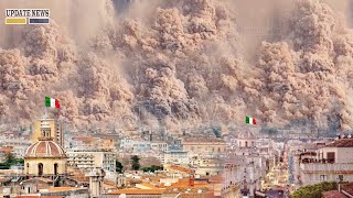 🚨Horrible today Live Footage of Explosion etna volcano In Italy  Ash Cover the Sun in city sicily [upl. by Neellok]