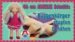 DIY  Puppenkörper stopfen amp nähen für Sami Schnitt AMELIE • Sami Doll Tutorials [upl. by Laehcimaj]