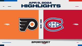 NHL Highlights  Flyers vs Canadiens  April 9 2024 [upl. by Anairda]