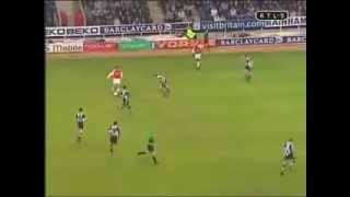 Best Goal Ever  Dennis Bergkamp  Arsenal vs Newcastle  Football Legend [upl. by Chatav623]