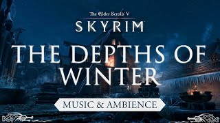 The Depths of Winter  Snowy Journey Through Skyrims Frozen Windhelm  Skyrim Music amp Ambience [upl. by Baynebridge]