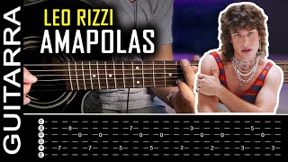 Leo Rizzi  Amapolas  Tutorial Guitarra Acústica Super Fácil  Letra y Acordes  Tabs ARPEGIOS [upl. by Mccarthy]