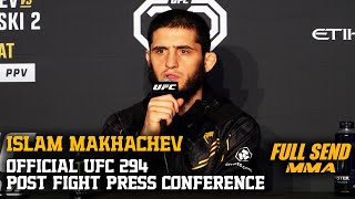 ISLAM MAKHACHEV OFFICIAL UFC 294 POST FIGHT INTERVIEW [upl. by Rani]