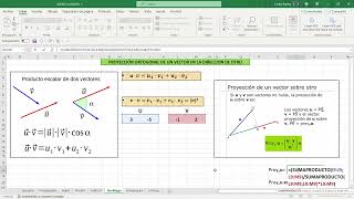 Excel y Algebra Lineal Proyección ortogonal de un vector sobre otro [upl. by Dionne425]