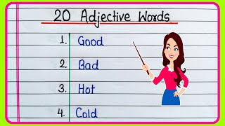 20 Adjective words in English  Important Adjectives in English  Examples of Adjectives  Adjective [upl. by Anthiathia]