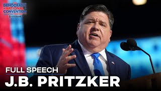 FULL SPEECH JB Pritzker hits at Trump for being rich in stupidity at the DNC [upl. by Etnaed816]