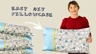 How to Sew a Pillowcase  Pillowcase Sewing Beginner Tutorial  DIY [upl. by Neurath]