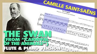 🎼 CAMILLE SAINTSAËNS  The Swan Flute amp Piano Version  Sheet Music Scrolling [upl. by Felecia]