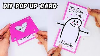 diy pop up love card tutorial  how to make card for birthday easy paper craft ideas [upl. by Ingvar]