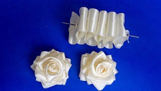 Ribbon Flowers  How to make ribbon flowers  Easy making with needle  Amazing Ribbon Tricks [upl. by Anwahsad]