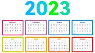 Calendario 2023 para imprimir [upl. by Mayram]