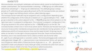 Monosaccharides are polyhydric aldehydes and ketones which cannot be hydrolysed into simpler car [upl. by Noir]