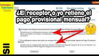 Boleta a honorario ¿Qué selecciono ¿El receptor o yo retengo el pago previsional [upl. by Kaehpos913]