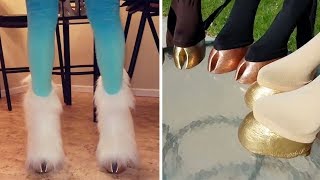 Designer Creates Bizarre Hoof Shoes [upl. by Siahc26]