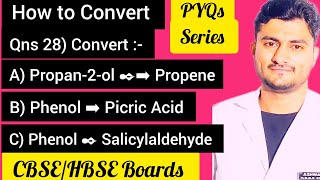 Convert Phenol into picric acid Conversion of propan2ol into propene Convert Phenol into SaliAld [upl. by Ihtac]