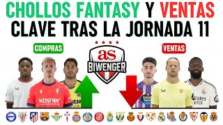 🚀 LOS MEJORES FICHAJES Y CHOLLOS FANTASY TRAS LA JORNADA 11  VENTAS CLAVE 🔍  BIWENGER 2425 [upl. by Mchale793]