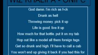 Wiz Khalifa  ONIFC Lyrics [upl. by Etolas]