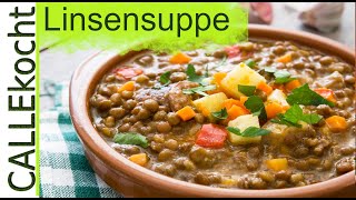 Deftige Linsensuppe zubereiten und kochen nach Omas Rezept [upl. by Urbanna987]