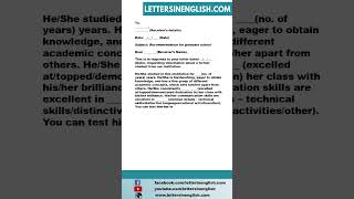 Recommendation Letter for Graduate School Admission [upl. by Hagile20]