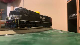 NS 197 on my layout with my newest addition on point a NS SD70ACU [upl. by Bekelja]