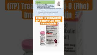 Immune Thrombocytopenia ITP Treatment AntiD Rho Immunoglobulin immunethrombocytopenia itp [upl. by Beare]