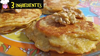 Desayuno saludable con 3 ingredientes Hotcakes AVENA HUEVO BANANA Sin horno Sin harinas Facil [upl. by Alekahs658]