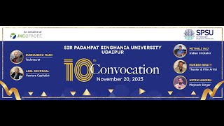 10TH CONVOCATION 20TH NOV 2023 SIR PADAMPAT SINGHANIA UNIVERSITY [upl. by Antonetta]