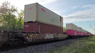 Eastbound CN intermodel 116 works up Bedford Hill into Baynham on May 23rd 2024 [upl. by Neerahs]