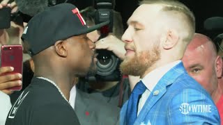 Floyd Mayweather and Conor McGregor go facetoface in Toronto full press conference [upl. by Doughman]