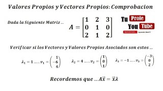 Valores y Vectores Propios de una Matriz Como Probar los Eigenvectores y Eigenvalores [upl. by Teragram87]