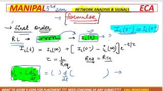 lec 9 steps for calculate first order transient RL CIRCUIT with formulae  manipal ECA easy method [upl. by Stoeber]