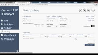 Comarch ERP iFaktury24  wystawienie faktury sprzedaży [upl. by Artinahs]