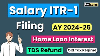 Income Tax Return ITR1 filing  ITR 1 online filing process AY 202425  ITR filing for Salaried [upl. by Nulubez]