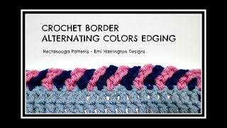 CROCHET BORDER AND EDGING  Alternating colors border [upl. by Aip236]