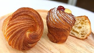 The cruffin you have been searching for 54 hydration Vanilla custard filling and Jam [upl. by Lemmie]