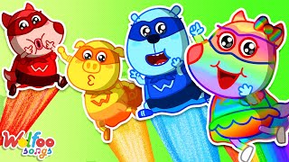 Colorful Superheroes Team  Lost Color Songs  Kids Songs amp Nursery Rhymes WolfooFamilySongs [upl. by Raimundo713]