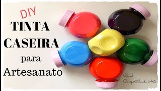 DIY Tinta caseira para artesanato usando apenas 3 cores  Dica econômica [upl. by Ygiaf333]