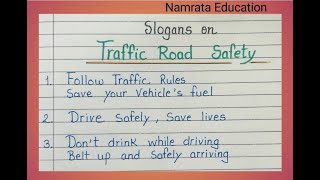 Traffic Rules and Road Safety Slogan writing  Slogan on Road Safety for posters and Projects [upl. by Suirada]