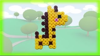 TUTORIAL Hama Beads Pyssla Perler Beads How to Make a giraffe [upl. by Sherry]