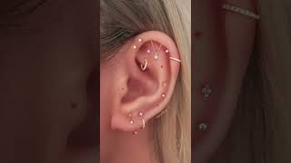 Pretty Multiple Cartilage Ear Piercing Ideas with Heart Earrings [upl. by Kelley661]