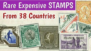 Most Expensive Stamps Of 38 Countries  Rare Philatelic Treasure [upl. by Leena]