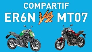 YAMAHA MT07 vs ER6N KAWASAKI  Motos A2  Race [upl. by Assenav]