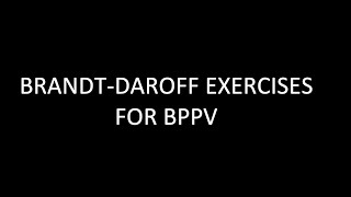 BrandtDaroff exercise for BPPV [upl. by Annola]