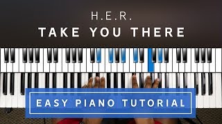 HER  Take You There EASY PIANO TUTORIAL [upl. by Aihsatan]