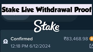 1 lakh Live stake deposit and withdrawal  Stake Deposit and Withdraw in realtime live Proof 2024 [upl. by Sitarski]