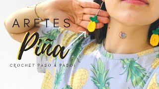 ARETES PIÑA  PENDIENTES A CROCHET [upl. by Haeel]