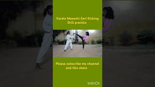 Karate Mawashi Geri Kicking Drill practice vairalshorts [upl. by Hpesojnhoj985]