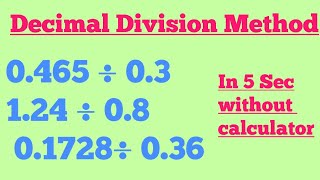 Divide decimal number part 2 decimal division method [upl. by Murdocca]