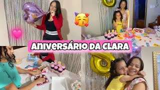 VLOG ESPECIAL  PREPARAMOS UMA FESTA LINDA EM CASA 😍 CLARINHA FEZ 8  Aline Rodrigues [upl. by Llevel695]