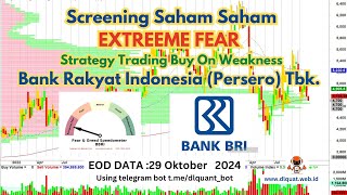 BBRI  Screening Saham Extreeme FEAR Buy On Weakness  EOD Data  29 Oktober 2024 [upl. by Akeimahs371]